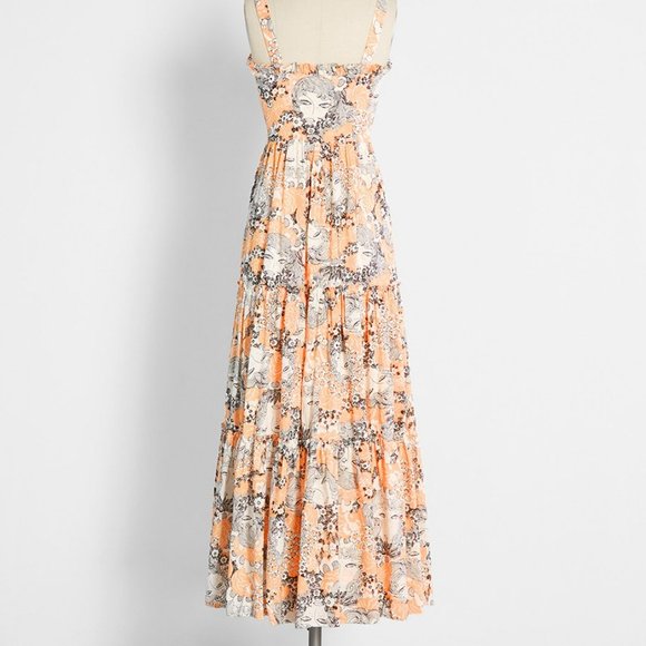 Boho on the Range Smocked Maxi Dress 1X NWT - Picture 3 of 3